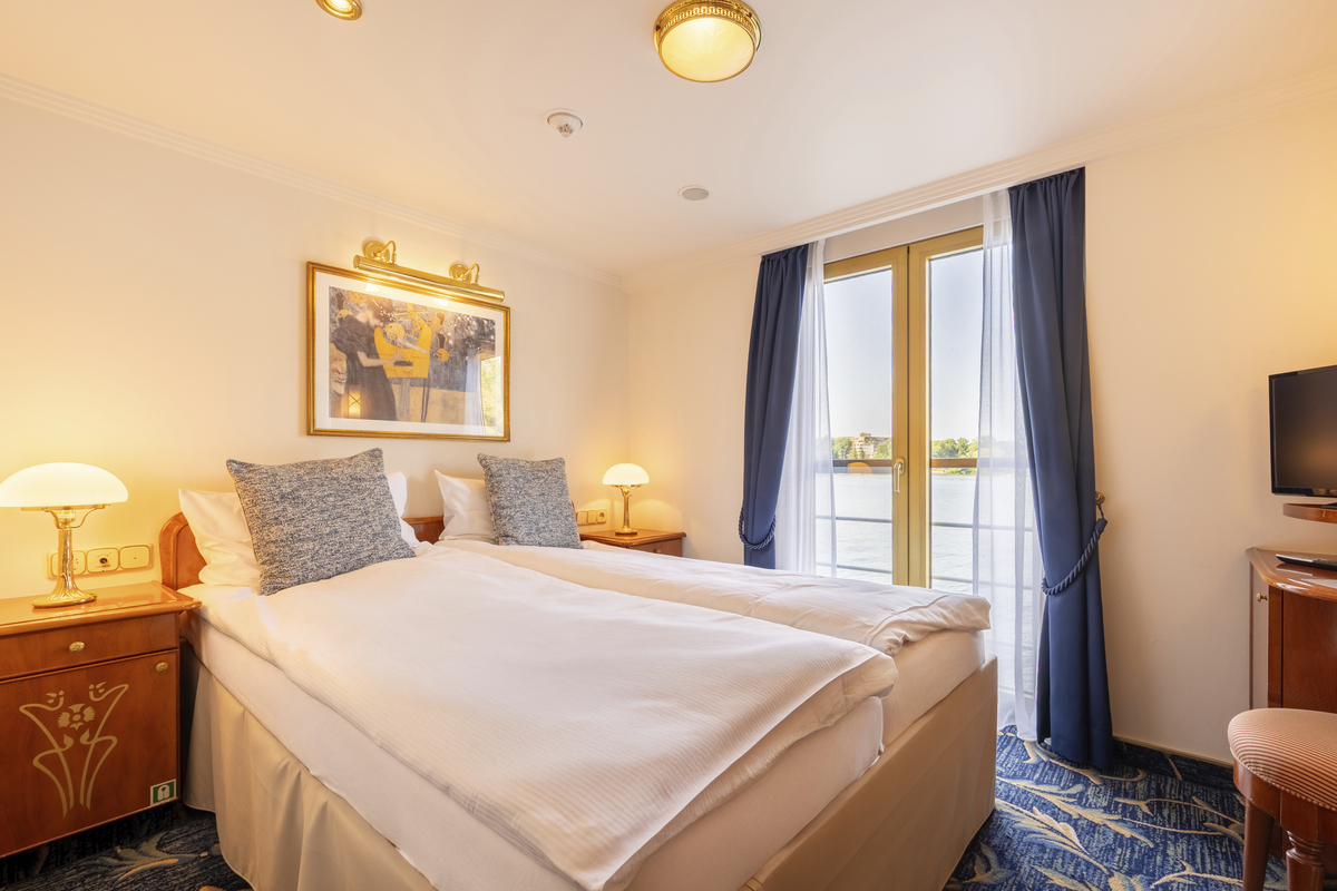 2-Bettkabine Oberdeck (ca. 12 m²) mit franz. Balkon