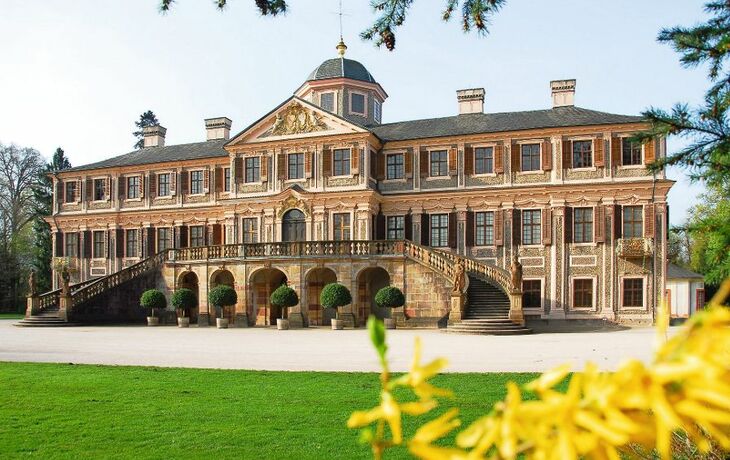 Rückansicht des Schloss Favorite in Rastatt