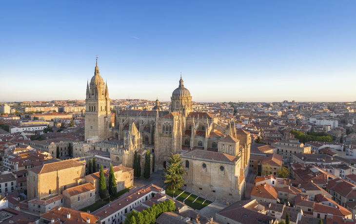 Panoramic aerial cityscape of Salamanca, Spain