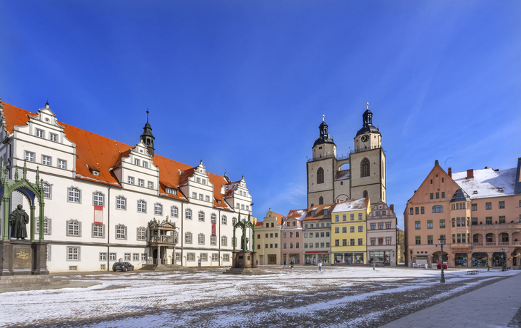Marktplatz mit Martin Luther Monument, Wittenberg