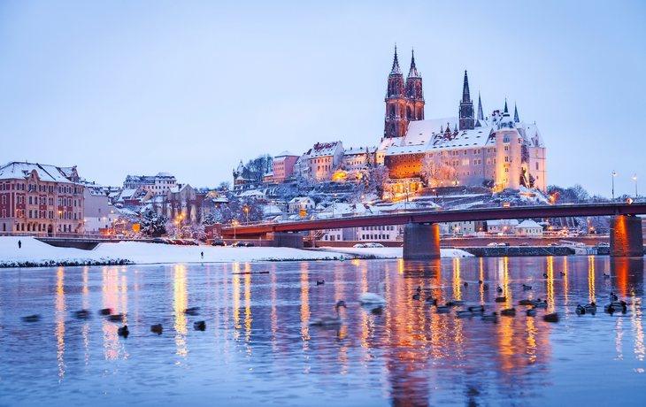 Meißen an der Elbe im Winter