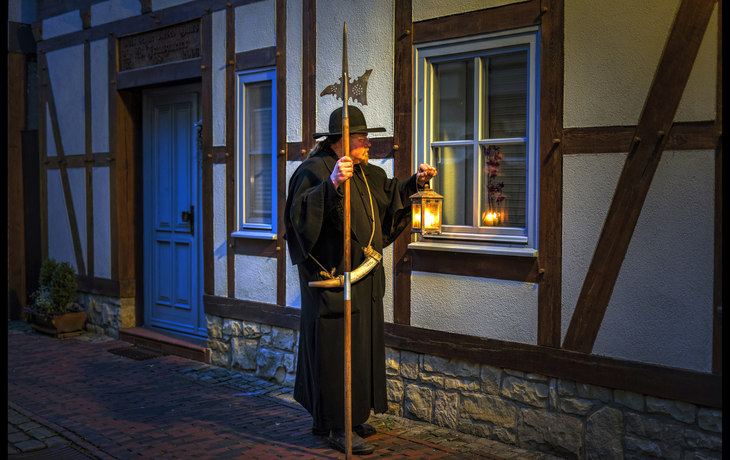 Nachtwächter bei der Arbeit