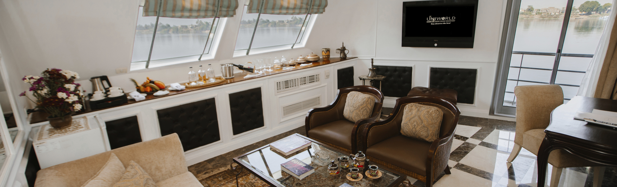 Wohnzimmer Royal Suite Pharao-Deck (ca. 60m²)