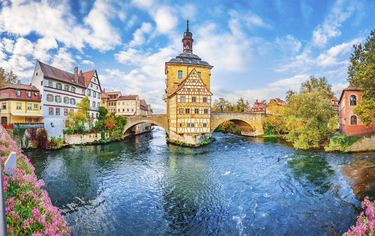 Old town Bamberg in Bavaria, Germany. Romantic  historical town 