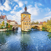 Old town Bamberg in Bavaria, Germany. Romantic  historical town 