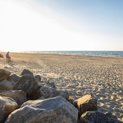 Strand Meer Swinemünde Sonnenuntergang 