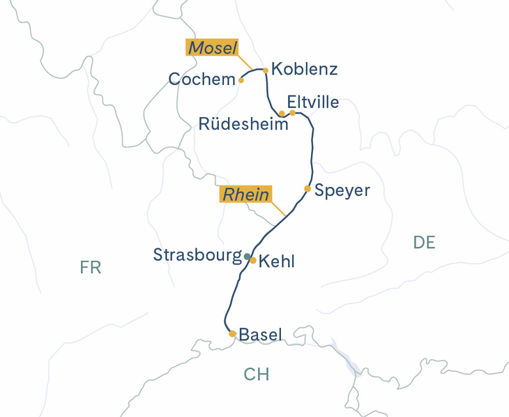 Routenplan Basel-Cochem-Basel