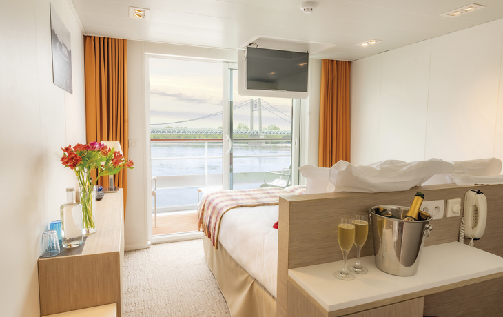 MS Loire Princesse, Kabine mit zwei getrennten Betten, Oberdeck - ©CroisiEurope